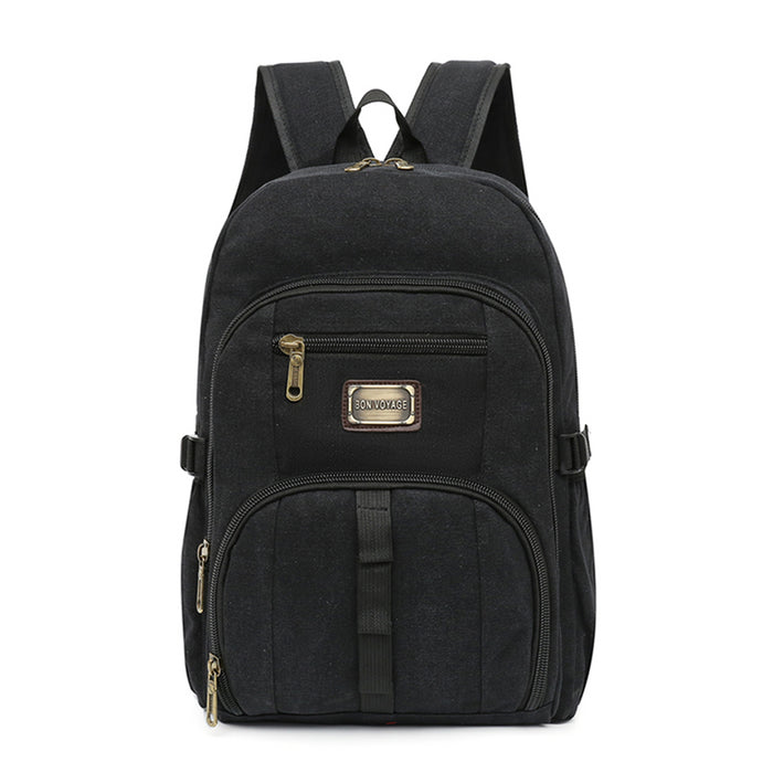 B-BQ 6139B Canvas Backpack-Black