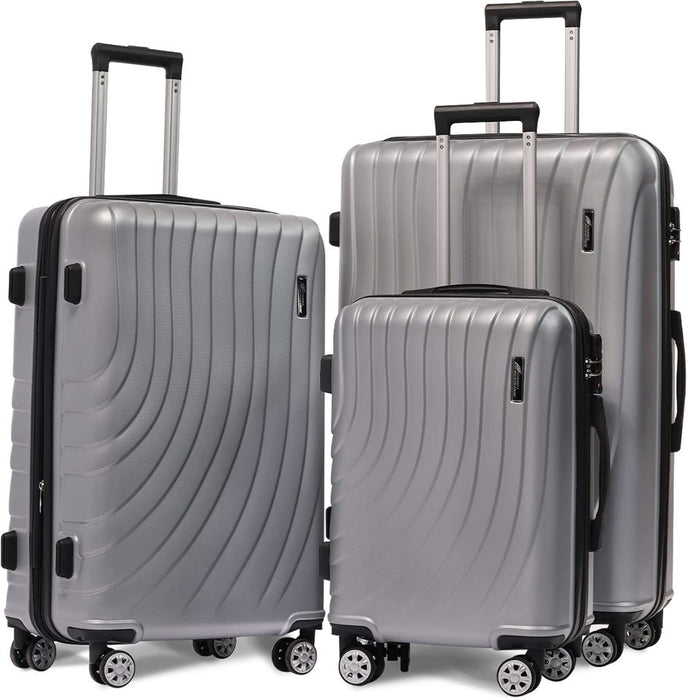 L-948A-3-pc(20'26"30") PC Luggage-Silver(TSA Lock)