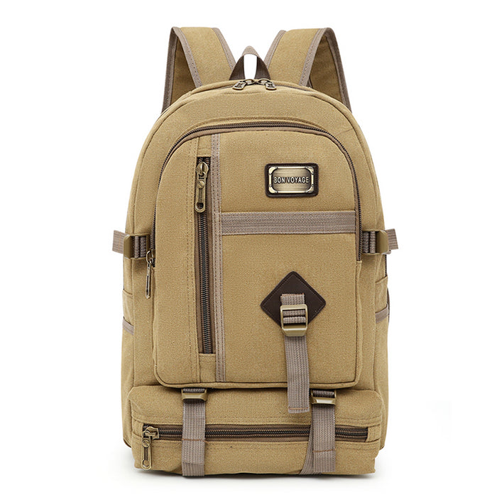 B-BQ 6905 Canvas Backpack-Khaki