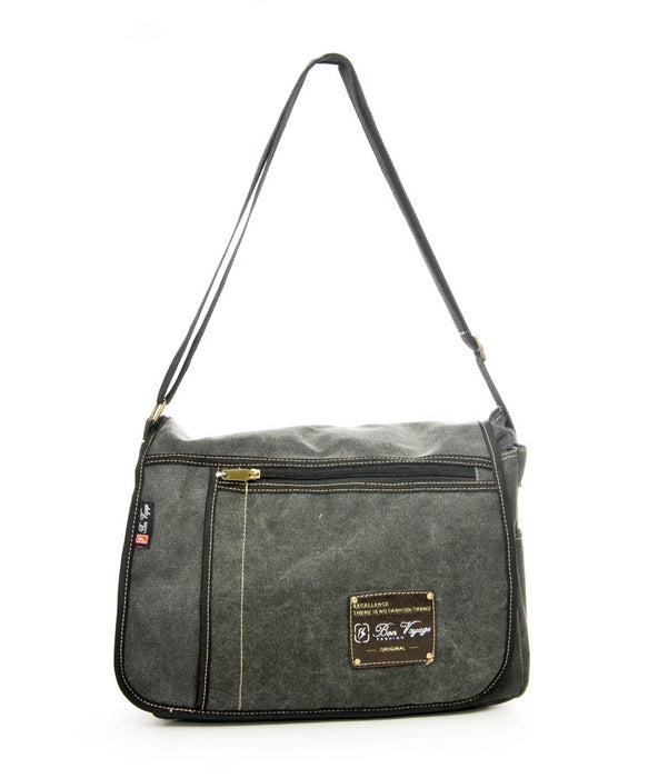 C-BR 2064 Canvas Messenger Bag Black