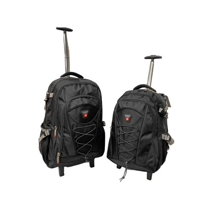 B-2106 2-pc Backpack w/ Wheel (18", 21")-Black