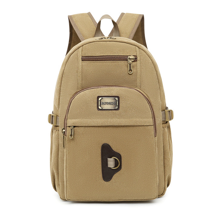 B-BQ 6106 Canvas Backpack-Khaki