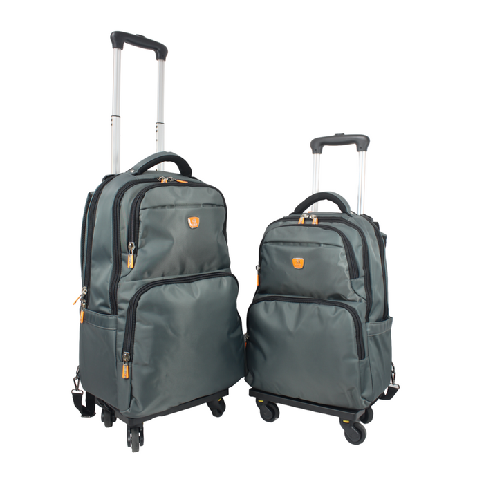 B-1918 2-Pc Backpack w/ Wheels (18", 21")-Grey