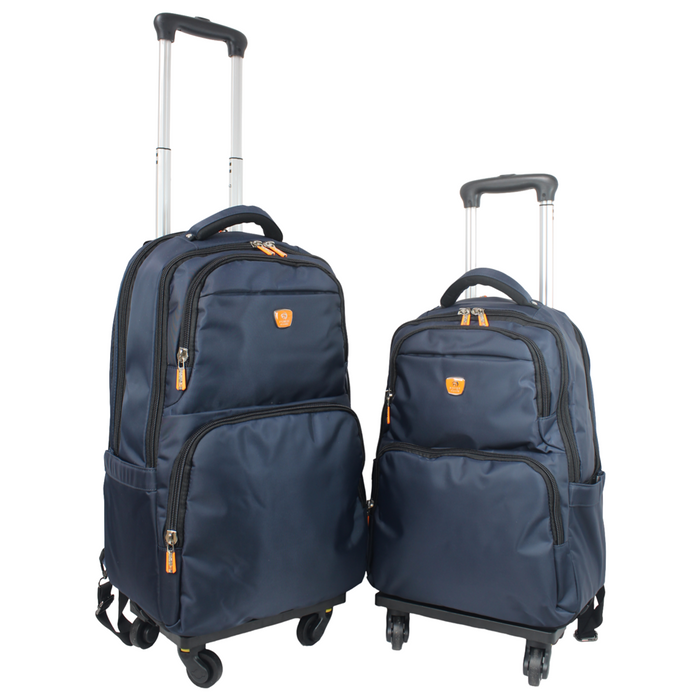 B-1918 2-Pc Backpack w/ Wheels (18", 21")-Blue