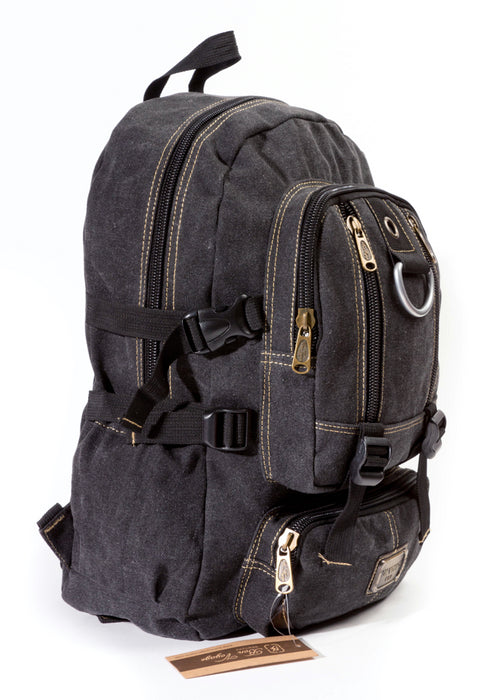 B-BQ 6618A Canvas Backpack 18"-Black
