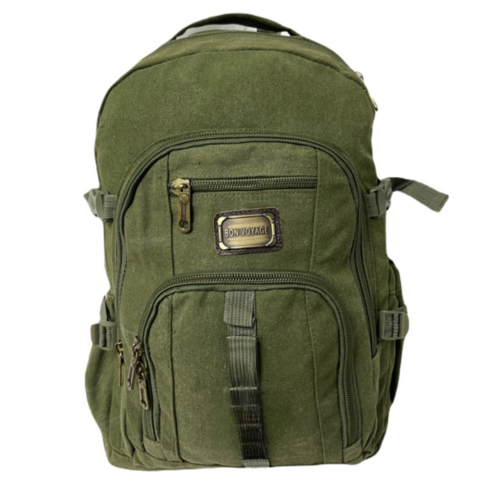 B-BQ 6691C Canvas Backpack 22"-Green