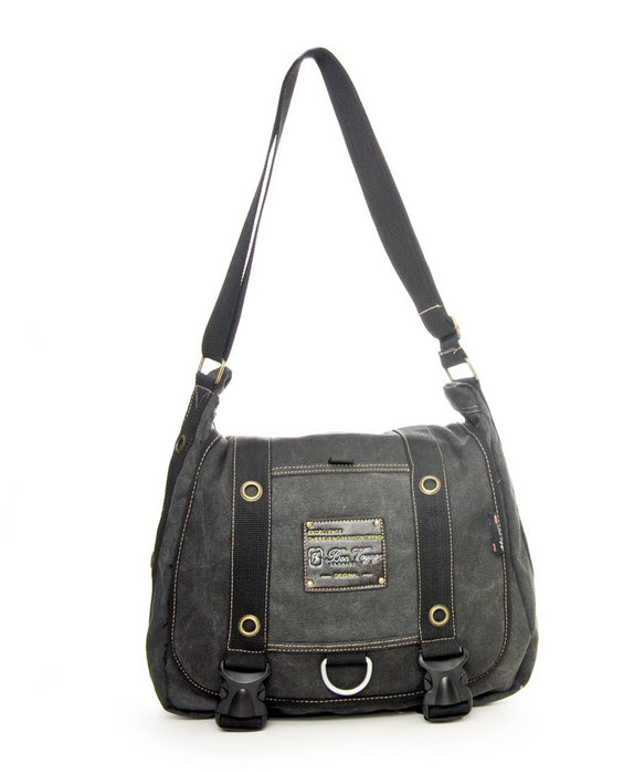 C-BRB 18 Canvas Messenger Bag Black