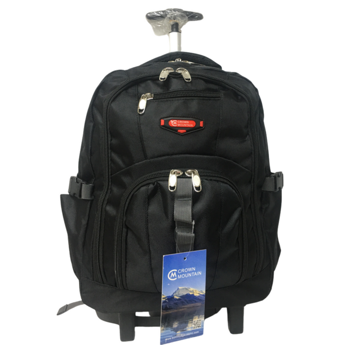 B-BY 8689 2-Pc Backpack w/ Wheels (19" 22")-Black