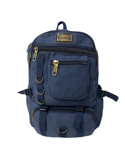 B-BQ 6628 Canvas Backpack-Blue