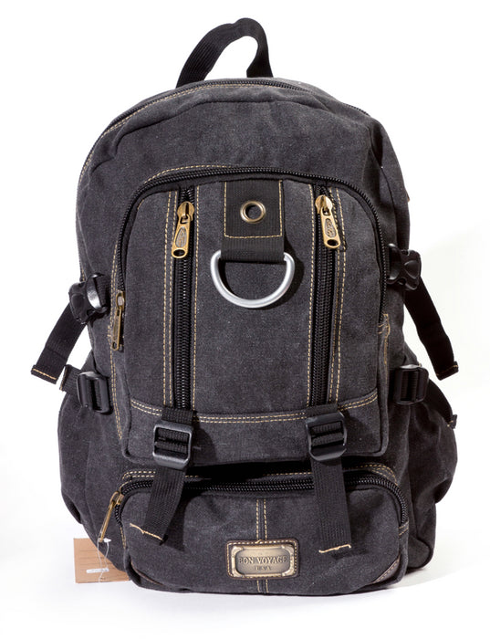 B-BQ 6618A Canvas Backpack 18"-Black