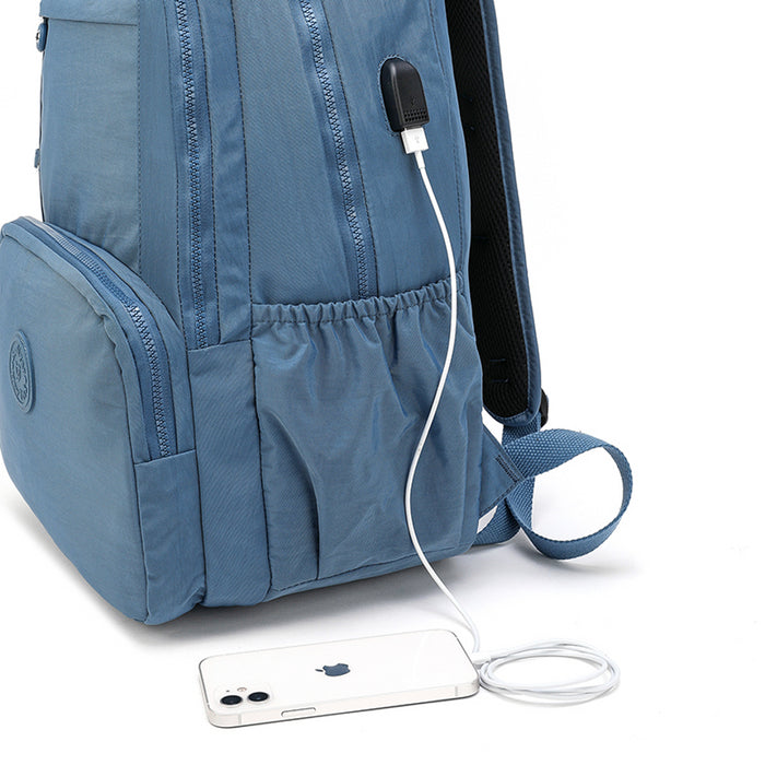 B-B 8003-Backpack (USB Port) Blue 18'