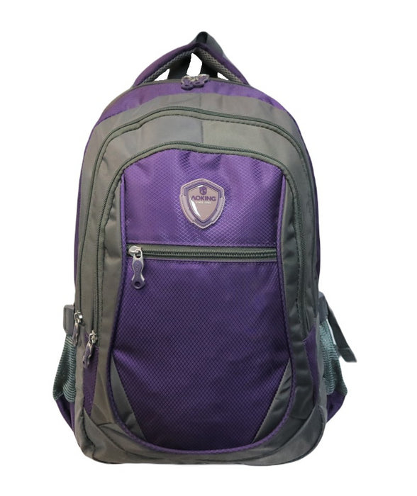 B-Z47448 Backpack 18"-Grey/Purple