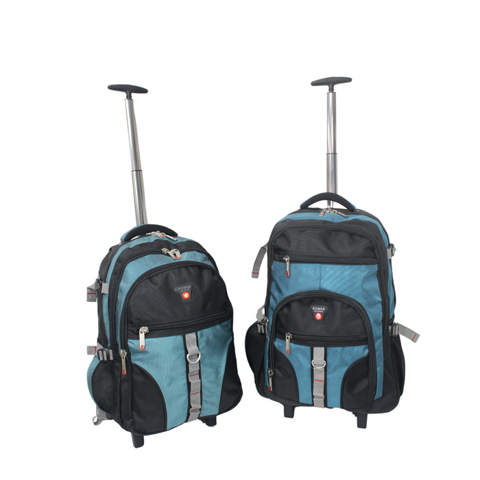 B-2107 2-Pc Backpack w/ Wheels (18",21")-L/Blue