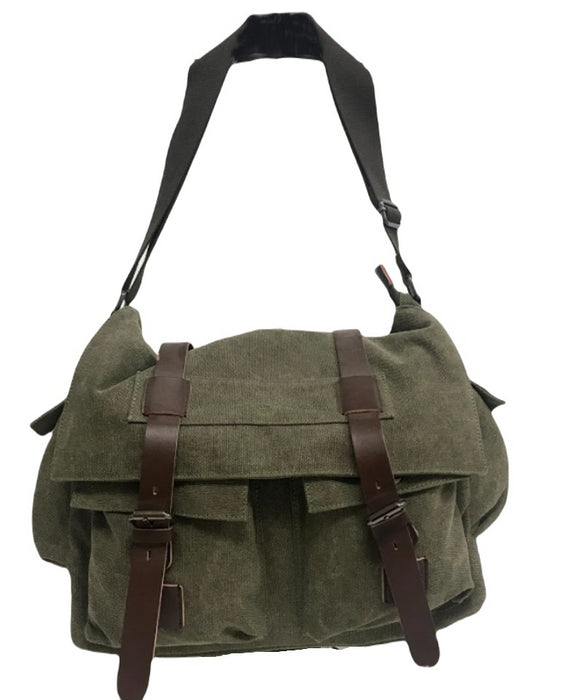 C-MG 8168 Canvas Messenger Bag-Olive
