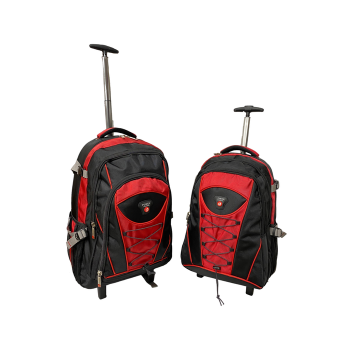 B-2106 2-pc Backpack w/ Wheel (18", 21")-Red