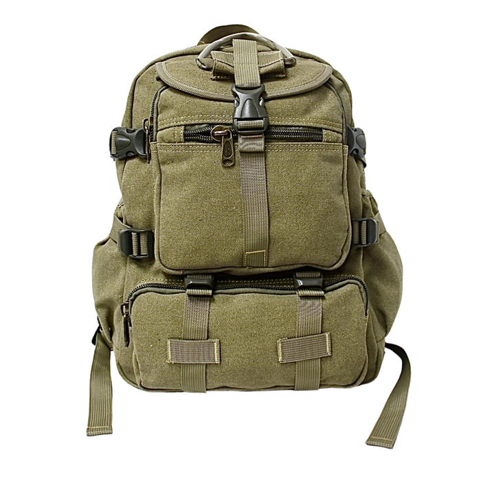 B-BL 6902A Canvas Backpack 16"-Green