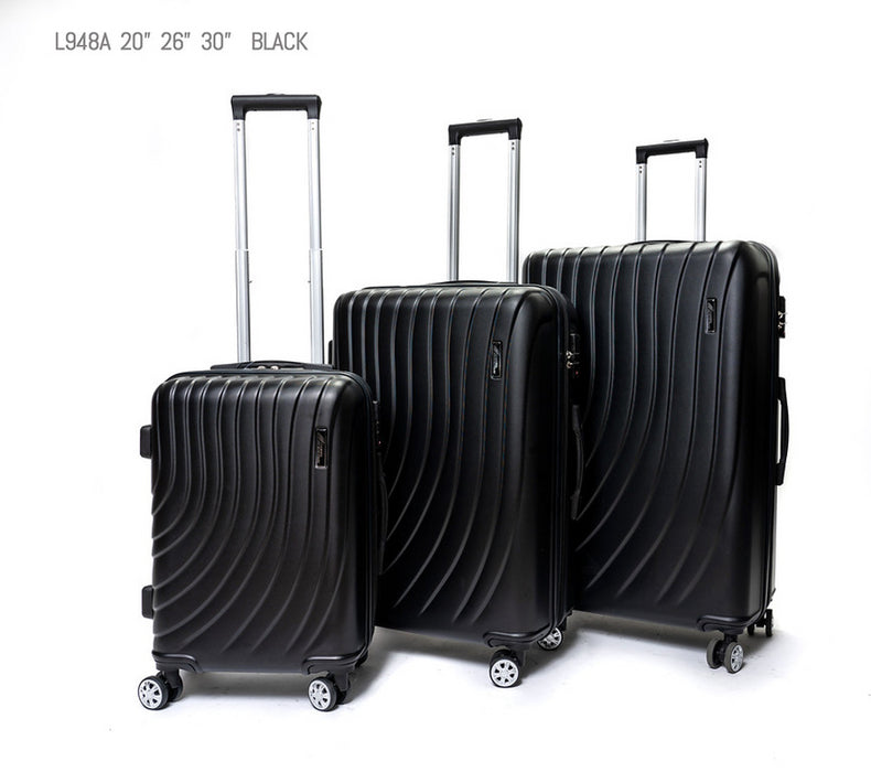 L-948A-3-pc(20'26"30") PC Luggage-Black(TSA Lock)