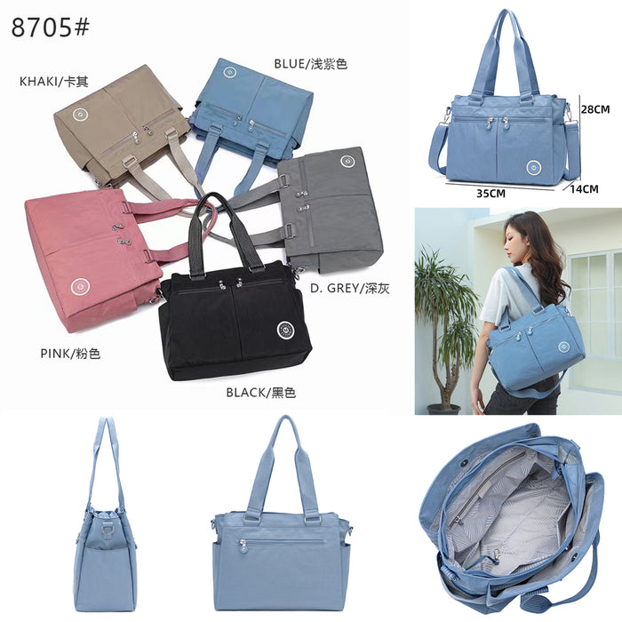 T-B 8705 Tote & Cross Body Bag-D/Grey