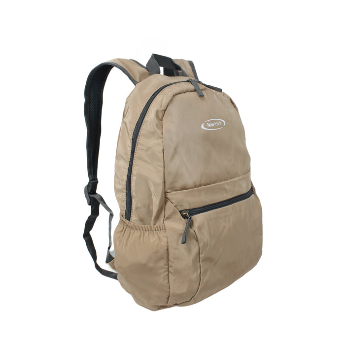 B-B 11038 Packable Backpack 16"- Khaki