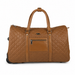 20 Inch Structured Wheeled Duffel Bag for Weekend Travel - Brown