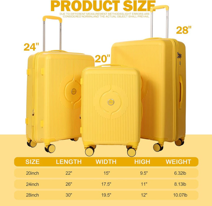 L-PP168 Luggage 20'24"28"-Yellow