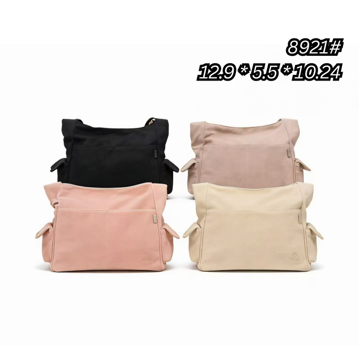 8921# Suede Handbag & Crossbody Bag – Soft Casual Everyday Shoulder Tote