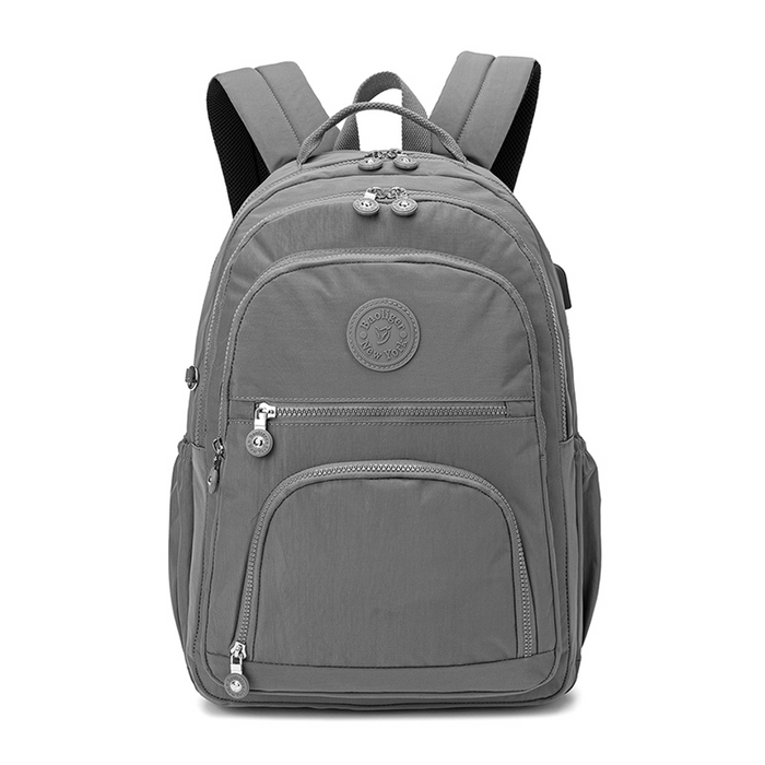 18 Inch Backpack Dark Grey USB Port School Travel Bookbag Daypack B8646