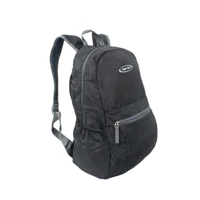 B-B 11038 Packable Backpack 16"- Black