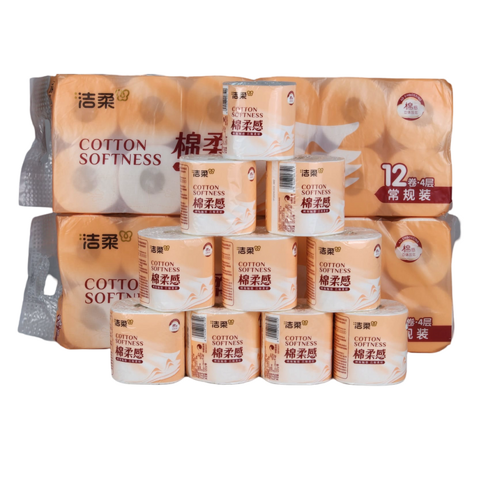 Tissue-DJ203-12 Toilet Paper-4ply12 rolls/packs 6 Packs/72 Rolls