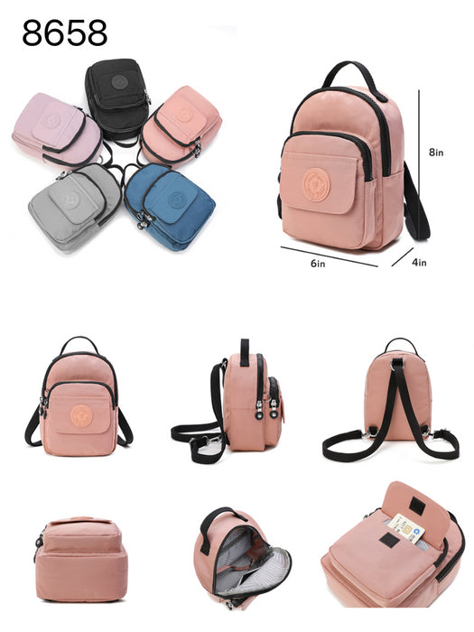 B-B 8658 Mini Backpack-Pink 9"