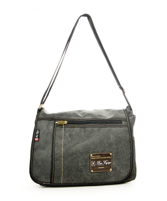 C-BR 2064 Canvas Messenger Bag Black