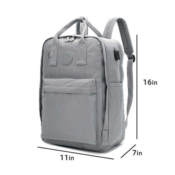 B-B 8081L-Backpack (USB Port) Grey16"