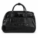20 Inch Crocodile Embossed Wheeled Duffel Bag for Travel - Black
