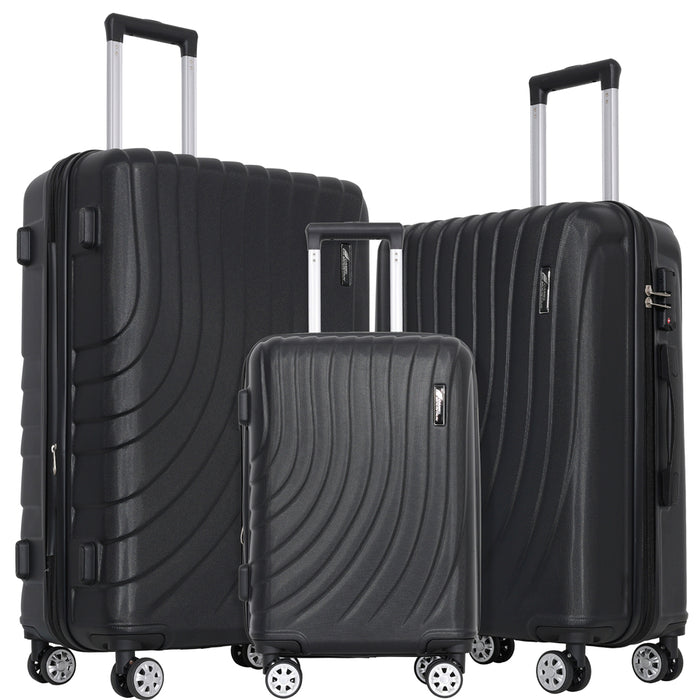 3-Piece Hardside Luggage Set (20"/24"/28") – Polycarbonate Spinner with TSA Lock