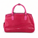 20 Inch Crocodile Embossed Wheeled Duffel Bag for Travel - Plum