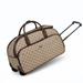 20 Inch Monogram Wheeled Duffel Bag for Weekend Travel - Khaki