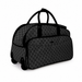 20 Inch Monogram Wheeled Duffel Bag for Weekend Travel - Black
