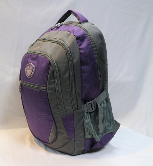 B-Z47448 Backpack 18"-Grey/Purple