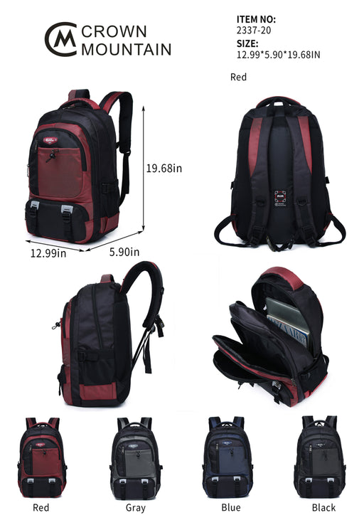 20 Inch Backpack Red School Travel Bookbag Everyday Day Pack BY2337