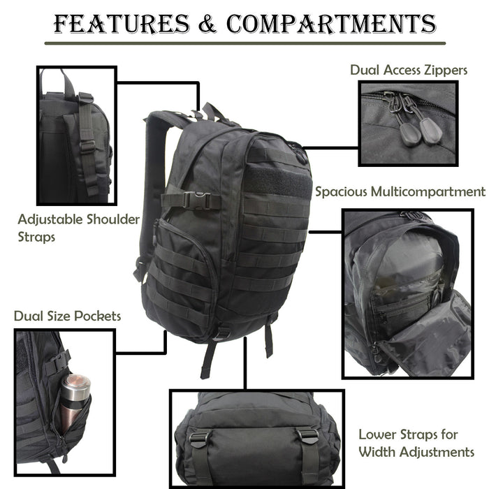 Camo Backpack Black 19 Inch Camouflage School Bookbag Travel Daypack 1697