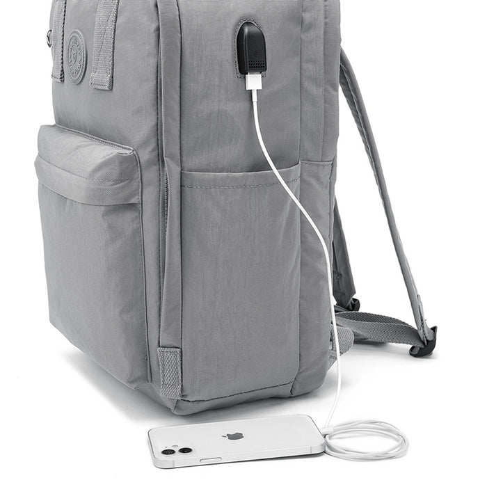 B-B 8081L-Backpack (USB Port) Grey16"