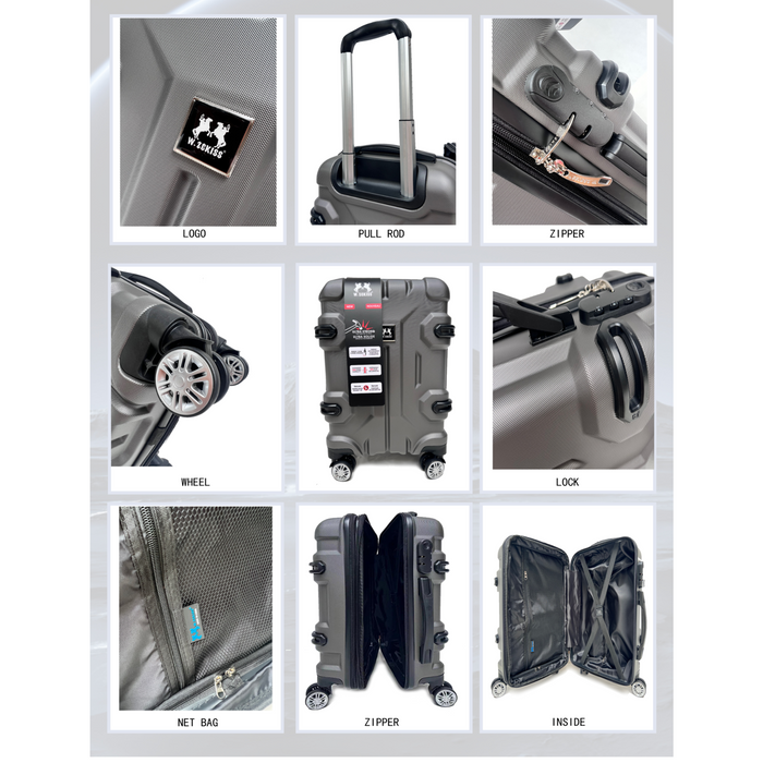 L-6819-3-pc(20'24"28") PC Luggage-Black