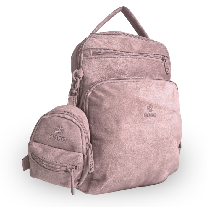 Mini Backpack Pouch Set 2 Piece Suede Small Bookbag 1328