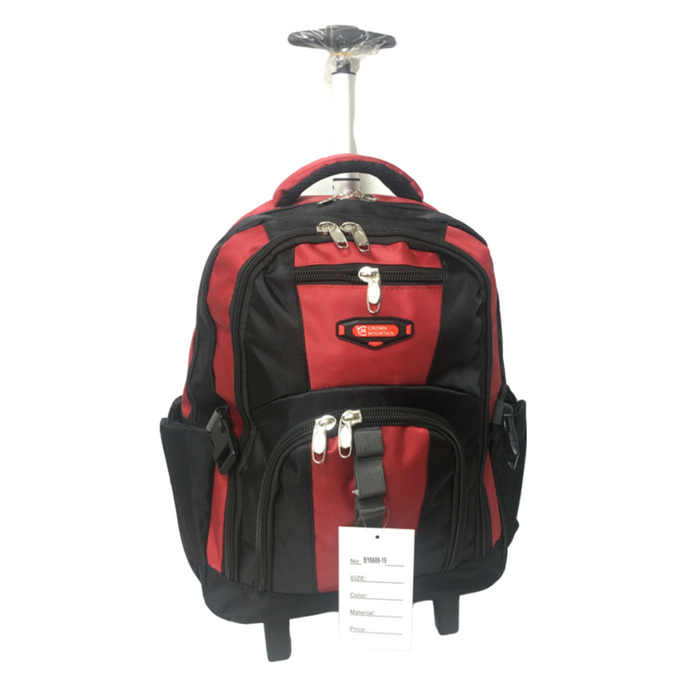 B-BY 8689 2-Pc Backpack w/ Wheels (19" 22")-Red