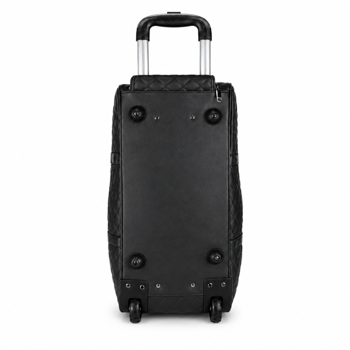 20 Inch Structured Wheeled Duffel Bag for Weekend Travel - Black