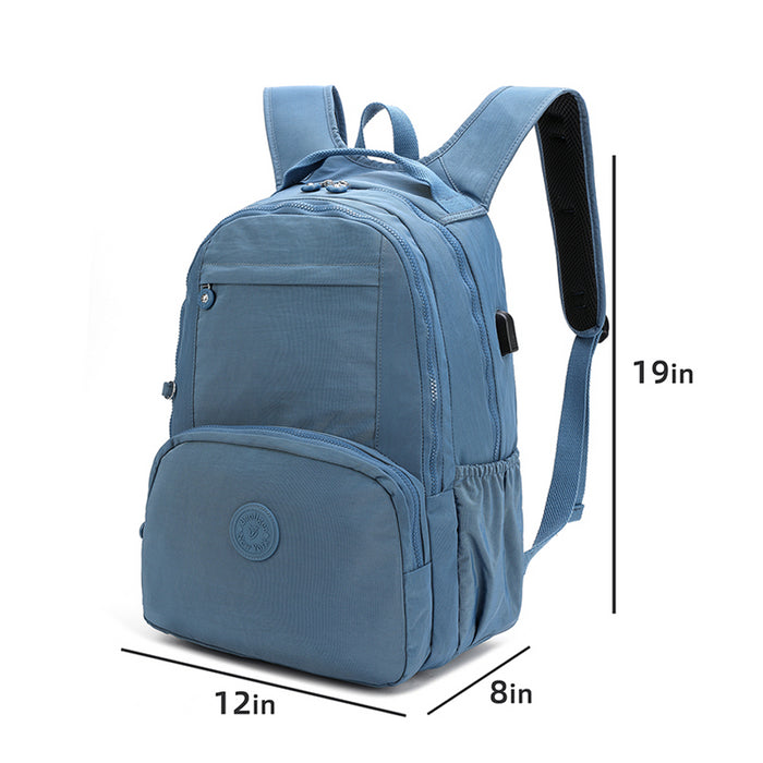 B-B 8003-Backpack (USB Port) Blue 18'