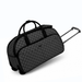 20 Inch Monogram Wheeled Duffel Bag for Weekend Travel - Black