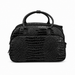 20 Inch Crocodile Embossed Wheeled Duffel Bag for Travel - Black