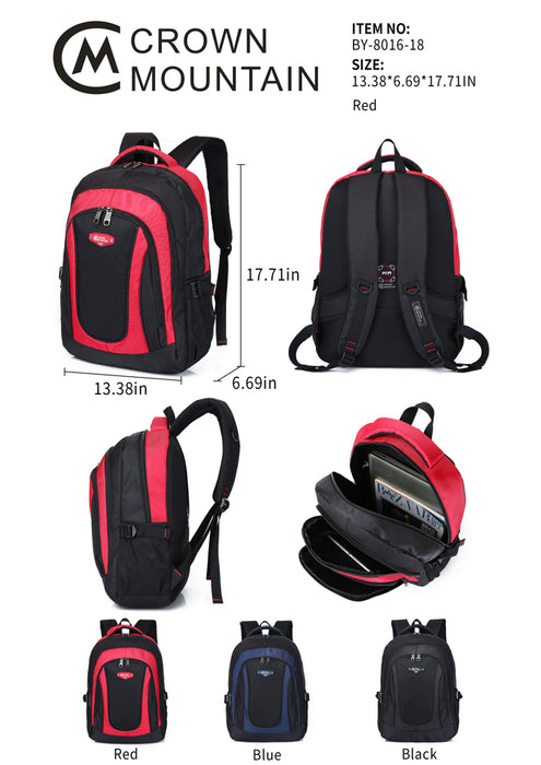 B-BY8016-18 Backpack 18"-Red