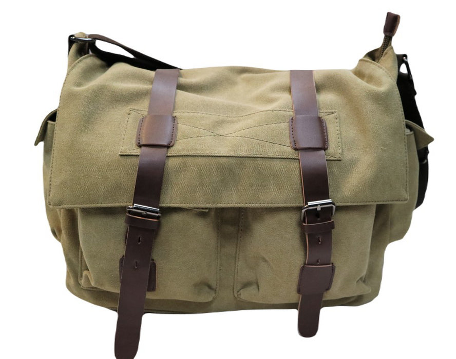 C-MG 8168 Canvas Messenger Bag-Khaki